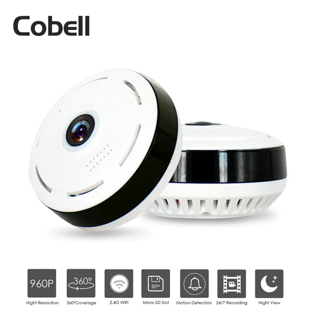 Cobell HD 960P Wifi ip-камера для домашней безопасности, беспроводная панорамная камера видеонаблюдения с углом обзора 360 градусов, ночное видение, объектив рыбий глаз, VR Cam