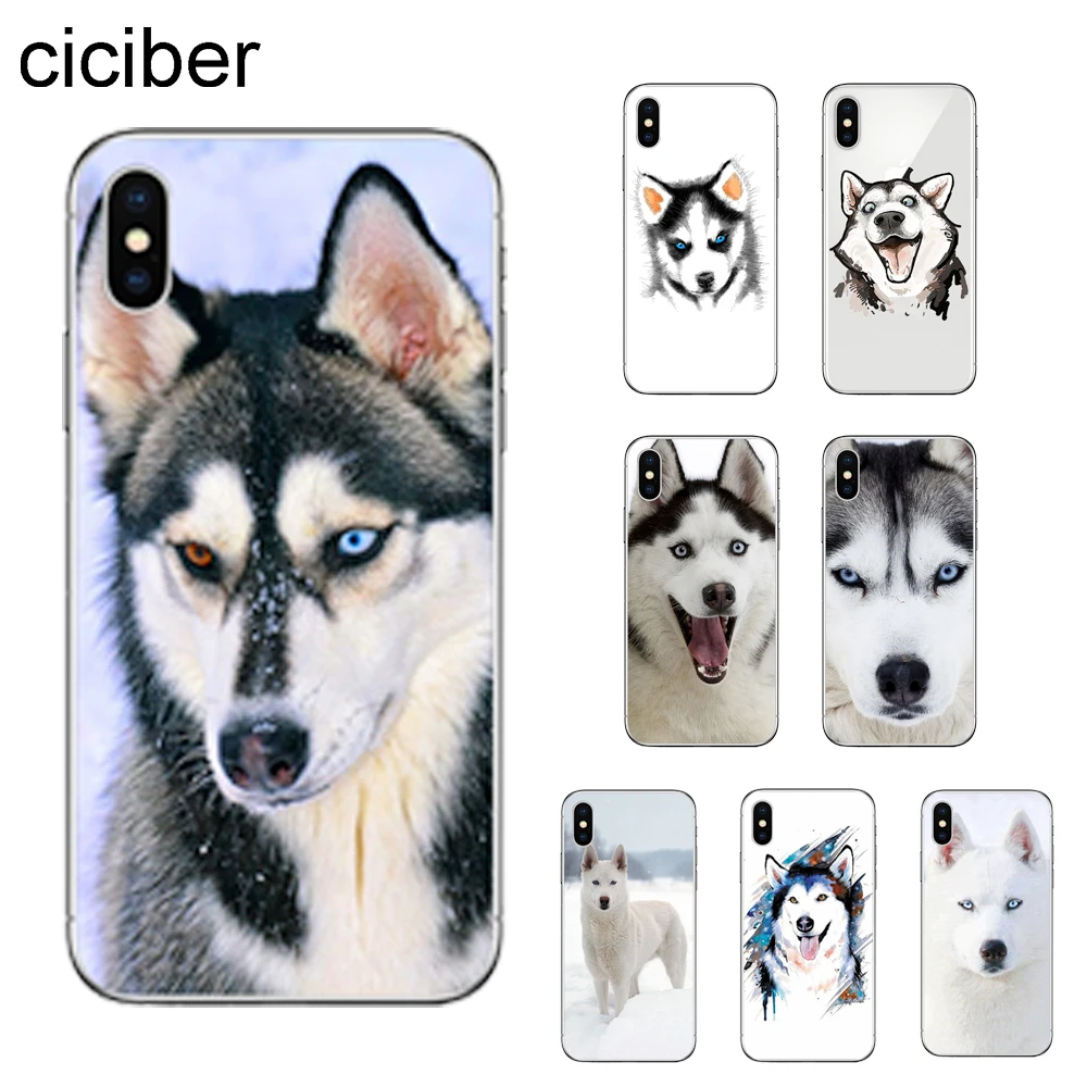 

ciciber Cute Dog Husky Phone Cases For Apple iPhone 7 8 6 6s Plus X XR XS MAX 5S SE Soft TPU Cover For iPhone 11 Pro Max Coque