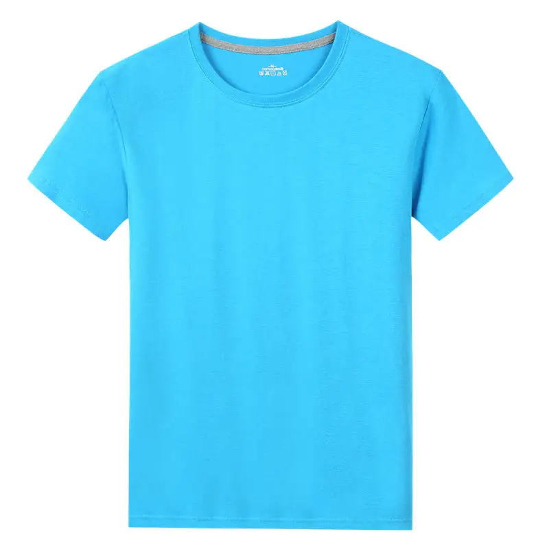 Прямая поставка, футболки для мужчин и женщин, хлопок, короткий рукав, одноцветные, для мужчин и женщин, футболки с круглым вырезом размера плюс 5XL, футболка - Цвет: Stone Blue