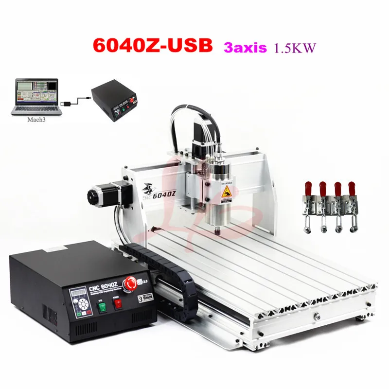 Cheap woodworking cnc machine 6040Z USB 3axis cnc router with bal screw