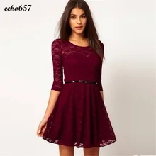 Neue Ankunft Frauen Kleid Echo657 Heißer Verkauf Mode Frauen Sexy Spitze Höhlen Clubwear Abend Party Sommer Kleid Gürtel Dezember 13