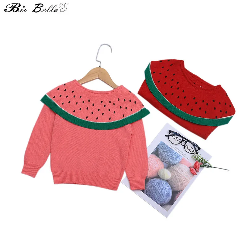 

Girls Long Sleeve Casual Autumn Spring Outerwear Coats Children Watermelon Warm Cute Girl's Sweaters Kintwear 1-6 T Kids Coats