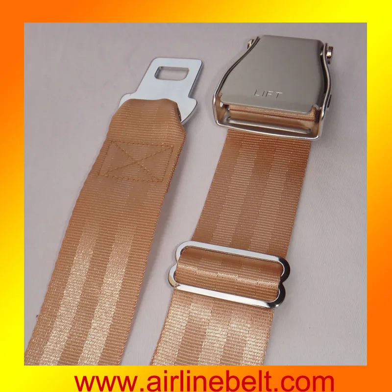 Full colored aluminum Airplane seat belt Buckle Polyester men Belt Male