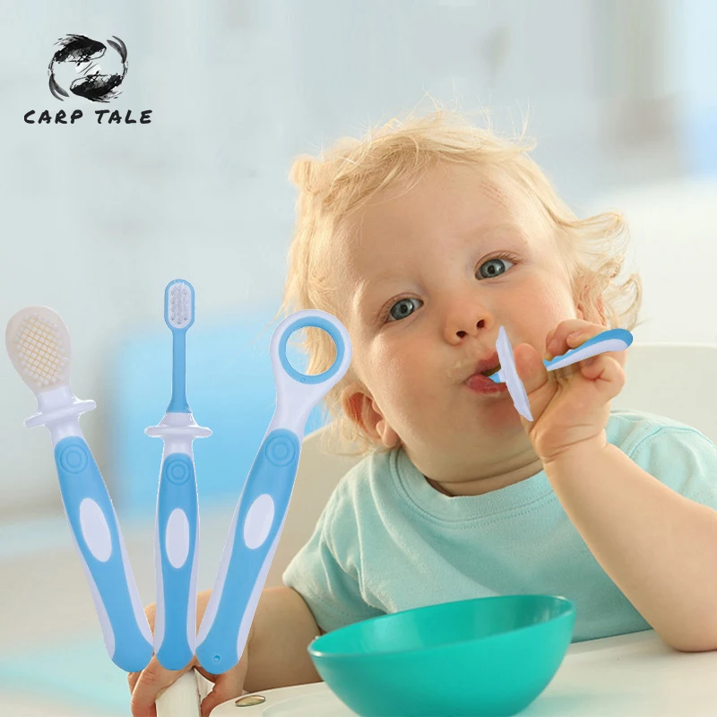 

3pcs/set Kids Soft Silicone Training Toothbrush Baby Children Dental Oral Care Tooth Brush Tool Baby Kids Teething Teether 2019