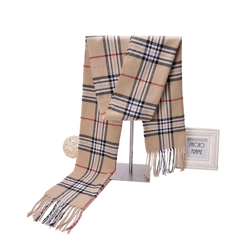 New Long Women Lady Winter Plaid Scarf Imitation Cashmere Shawl Cape Wrap Female Warm Pashmina Scarves Patchwork Scarfs 30*190cm