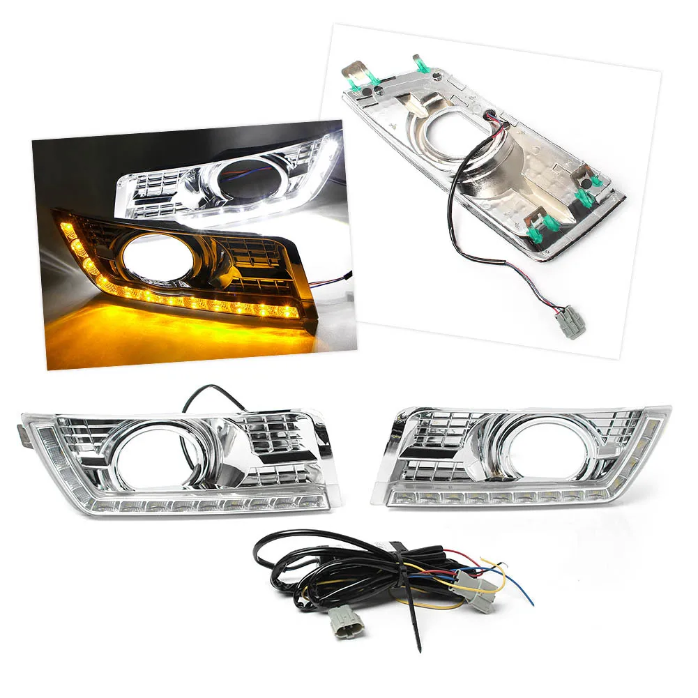 DRL LED Daytime Running Light Fog Driving Lamp w/Turn Singal for