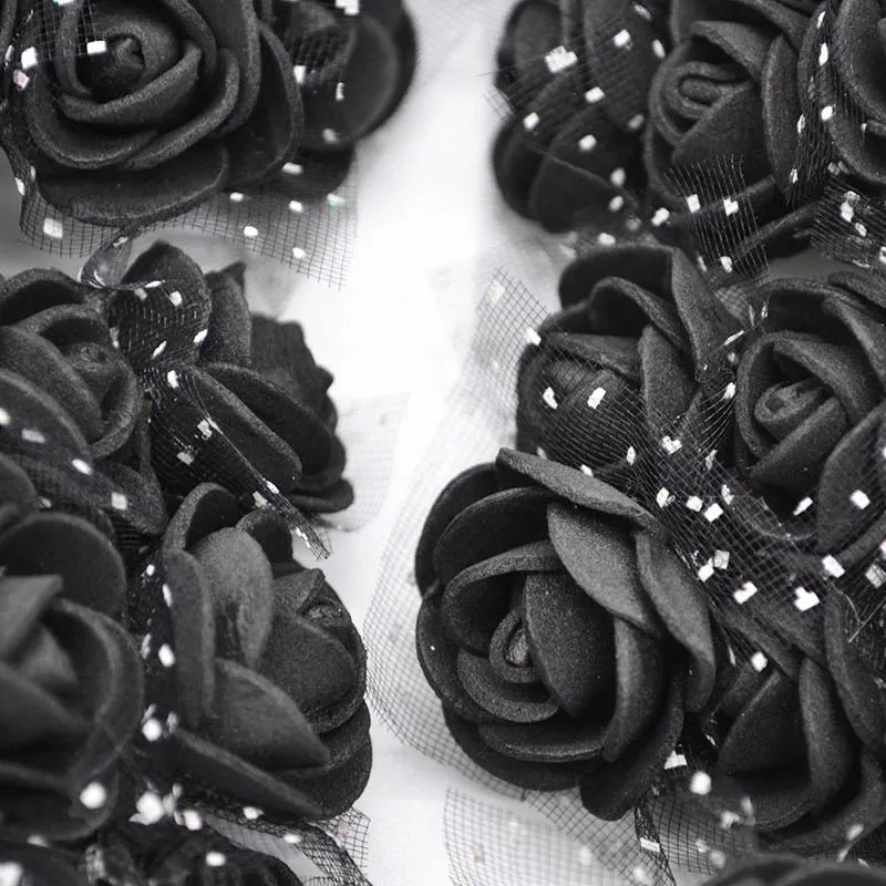 

144Pcs Handmade Mini Foam Rose Flowers Multi-use Flowers Branch Wedding Party Decoration DIY Headwear/Wreath Accessories 7