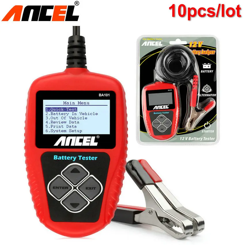 10pcs/lot 12V Car Battery Tester Analyzer Ancel BA101 Automotive Tool