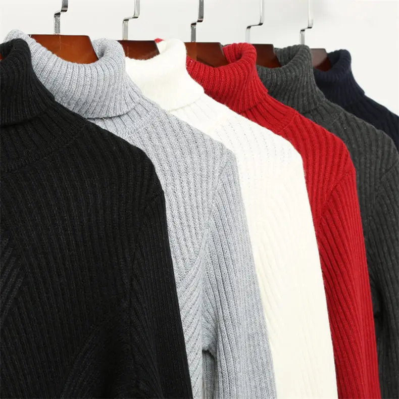 Heavy-Knit Sweater Men Pullover Thick Warm Turtleneck Sweater Thermal Underwear Wool Male Knitwear High Neck Plus size 4XL Brand 11