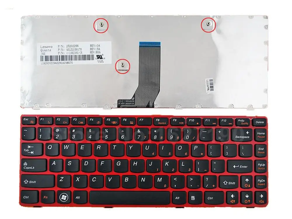 

Клавиатура для LENOVO Z380 Z480 Z485 G480 G485 черная рамка PN: 25202175 AELZ1U00170