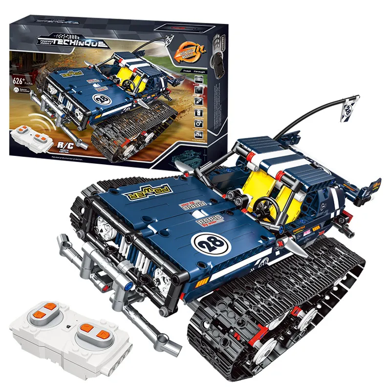 Technic RC Гусеничный гоночный Автомобильный Электрический двигатель с функцией питания, совместимый с Technic, городской строительный блок, кирпичи, модель детских игрушек 621 шт - Цвет: TB1497