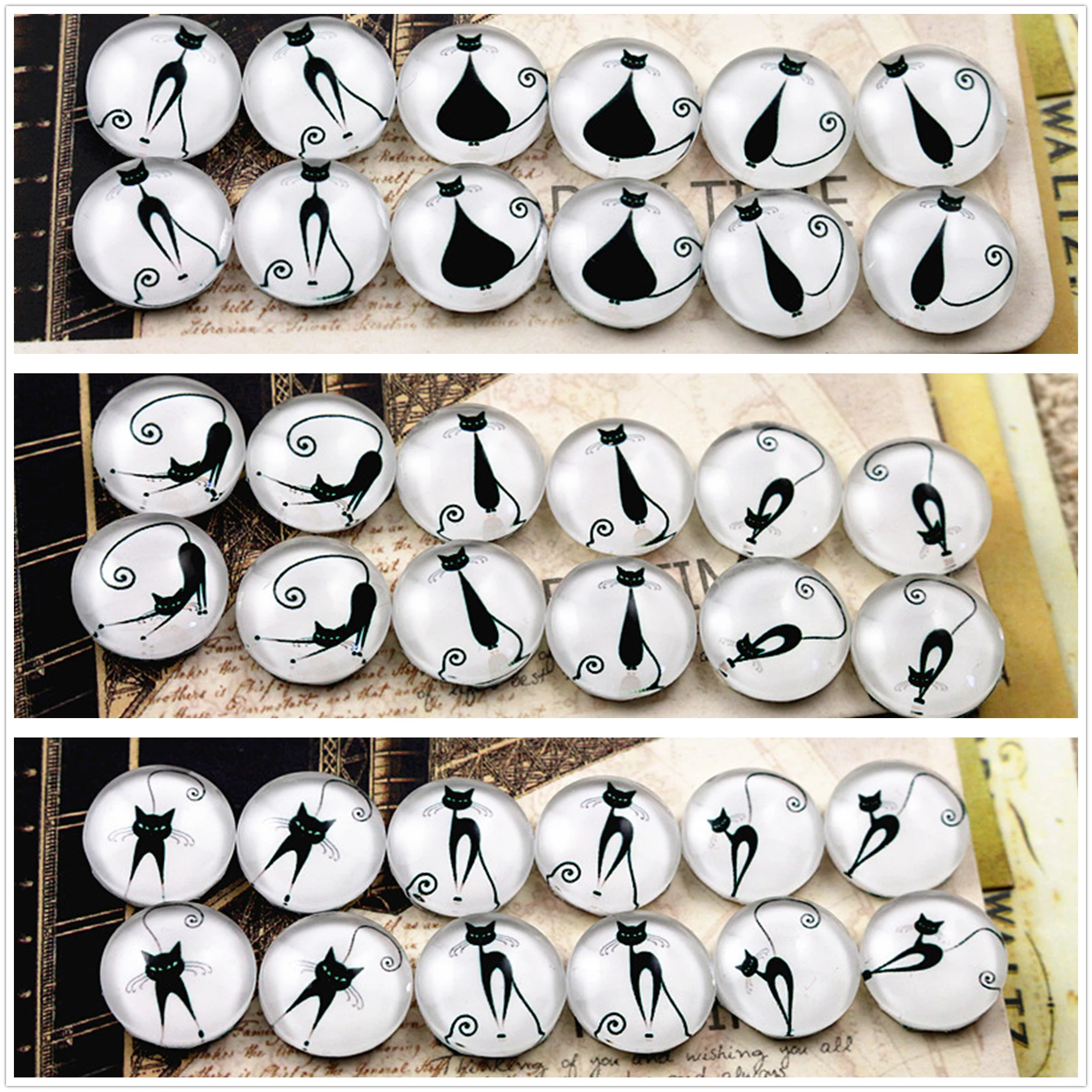 12 шт./лот (один комплект) четыре стиля мм стеклянные кабошоны ручной работы с