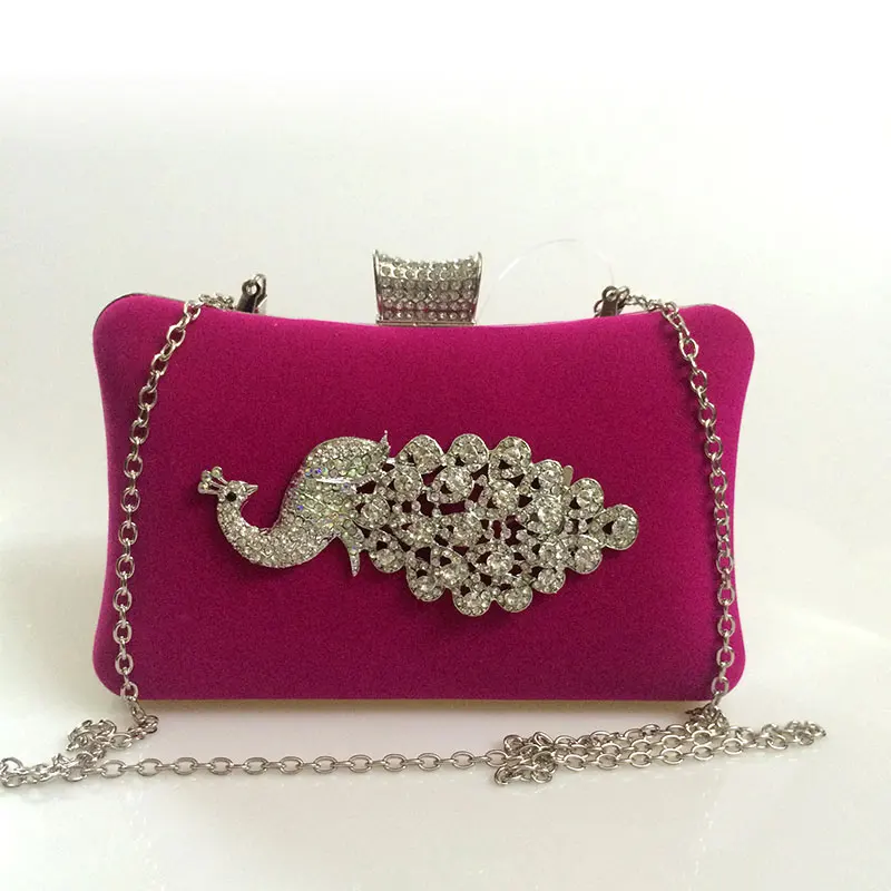 Vintage Women&#39;s Clutches Chain Evening Bags Peacock Beaded Pattern Bridal Clutch Purse luxury ...