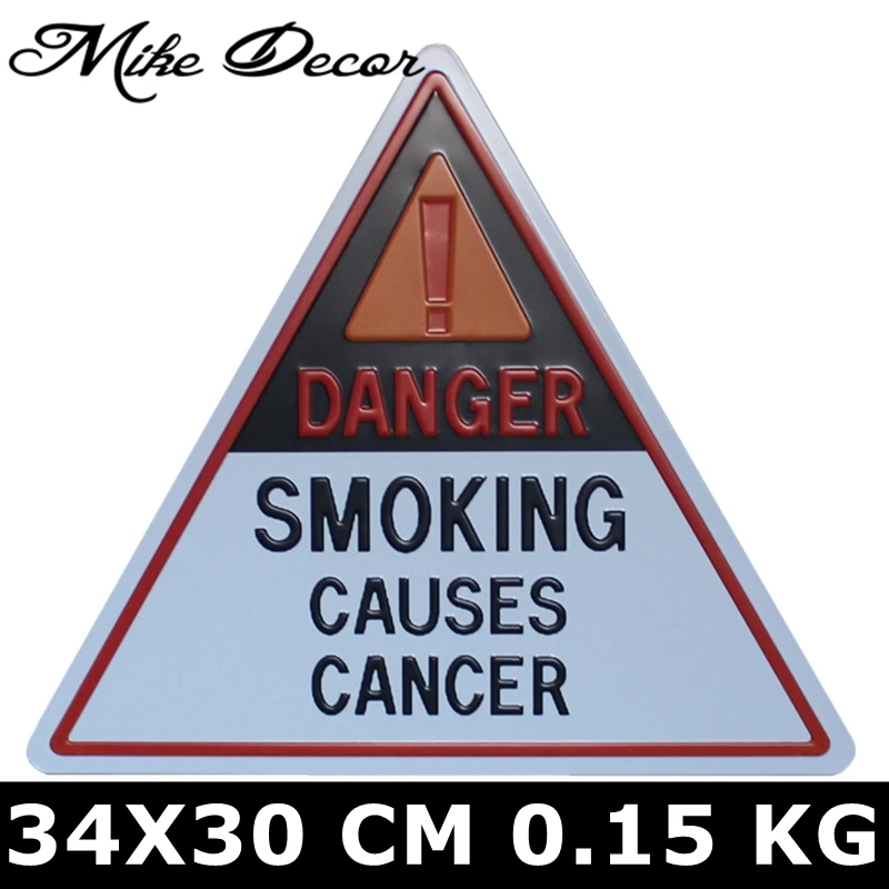 

[ Mike Decor ] SMOKING CAUSES CANCER Public DANGER Hanging painting Gift Craft Irregular sign decor YD-525