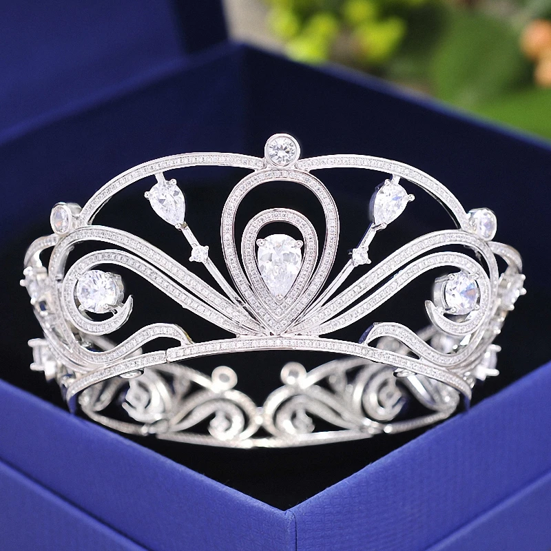 

Zircon Crown Full Cubic Zirconia Tiara CZ Vintage Wedding Hair Accessories Coroa Princess princess wedding dress accessories