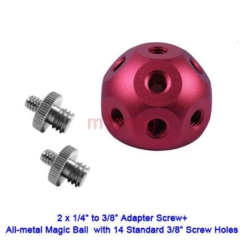 

metal Magic Ball Head+1/4-3/8"Adapter ring Screw Holder Bracket for Studio Flash Light Stand Camera Tripod Ballhead