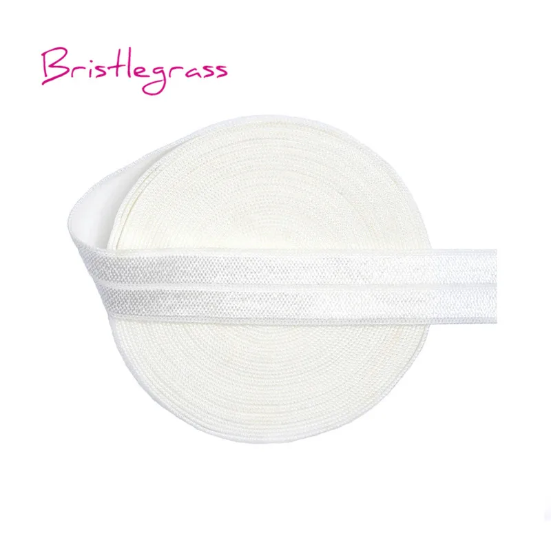 

BRISTLEGRASS 5 Yard 5/8" 15mm Solid Fold Over Elastics FOE Spandex Band Kids Hairband Headband Dress Lace Trim DIY Sewing Crafts