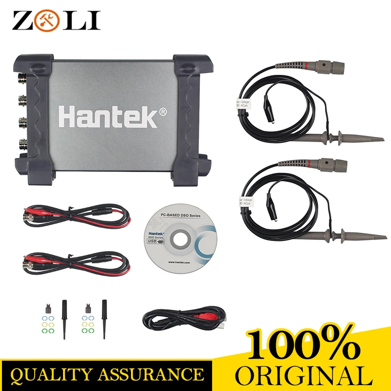 

Atomotive Hantek 6204BC Digital Oscilloscopes 200 MHZ 1GSa/s 4CH Windows10 / 8 / 7 With USB Interface Probe Handheld 6204BC