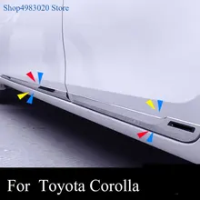 Для Toyota Corolla Altis автомобиля нержавеющая сталь/ABS хромированная отделка кузова, молдинг на боковые двери палку полосы лампы Панель молдинг 4 шт