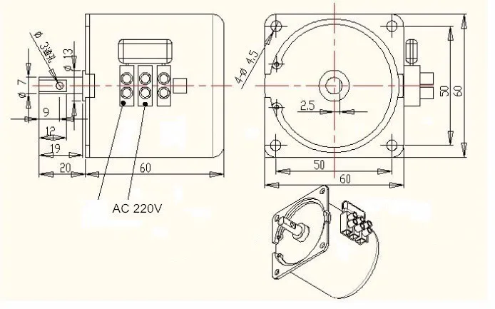 60 AC Z AC 110 V 18 W 2,5 rpm вперед и назад, редукторный переменного тока двигатель с коробкой передач, Реверсивный Постоянный магнит синхронный мотор-редуктор