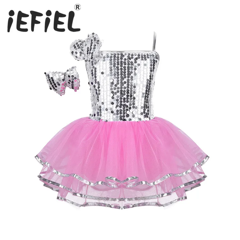 Детский костюм с блестками для девочек, балерина Фея детское платье с блестками и цветочным рисунком танцевальная одежда гимнастическое трико, балетное платье-пачка для подростков