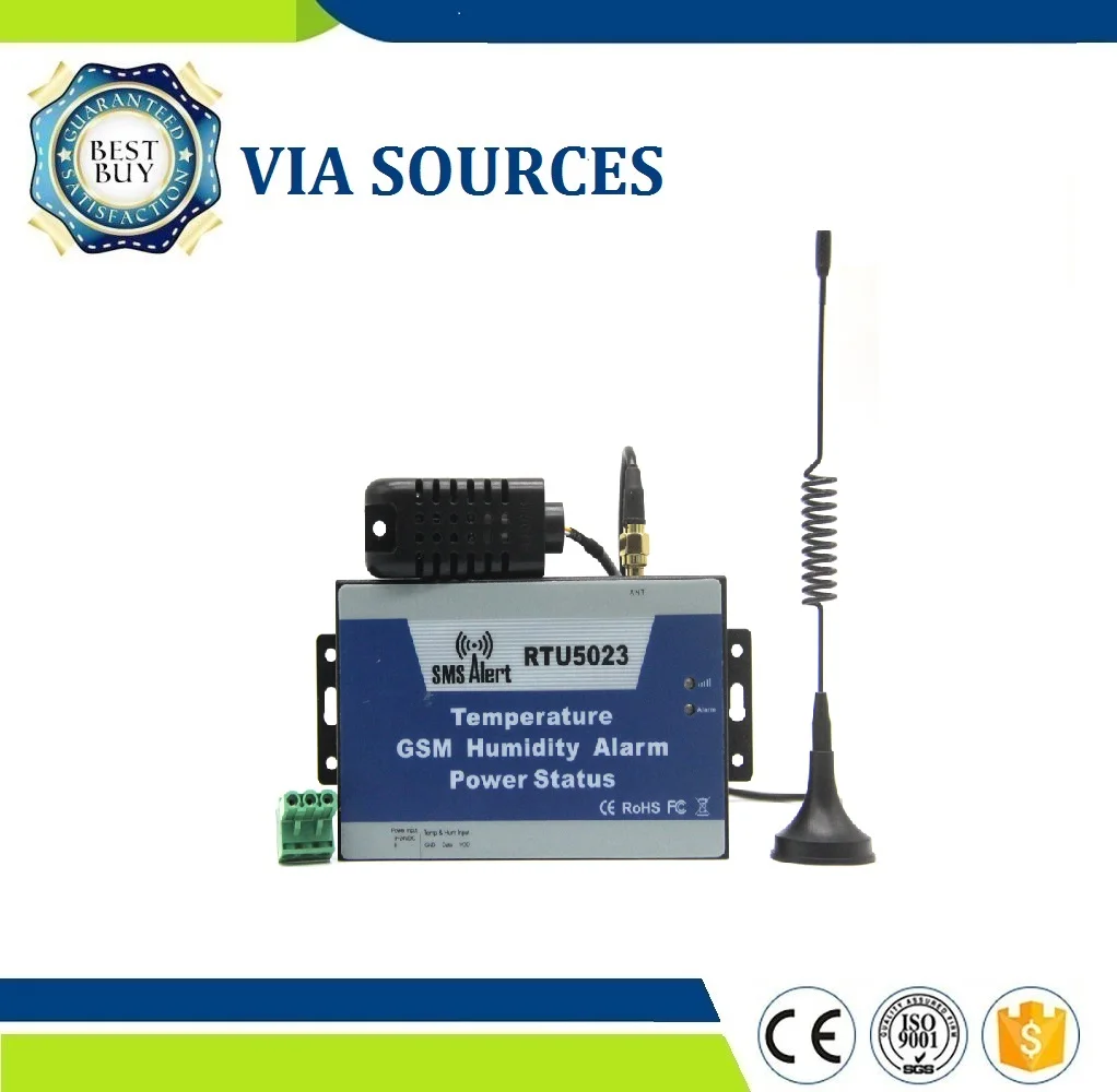 

RTU5023 temperature, humidity, AC Power Status, Solar Power DC Voltage monitoring GSM SMS Alarm controller(with 5m cable )