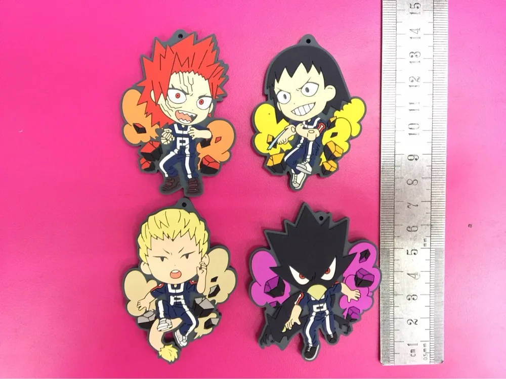 G463 4pcslot My Hero Academia Original Japanese anime figure rubber Silicone sweet smell mobile phone charms keychain strap