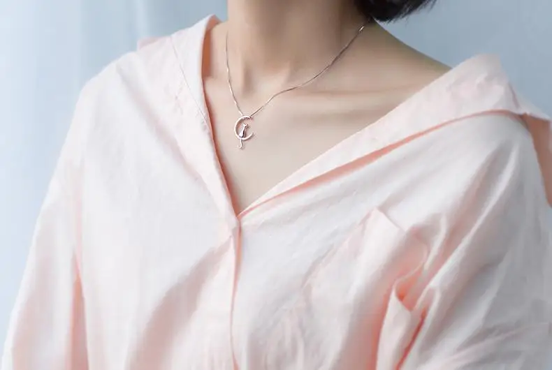 RYOUCUTE Настоящее чистое 925 пробы серебряные ювелирные изделия винтажные корейские длинные лунные ожерелья с кошкой для женщин Свадебные колье