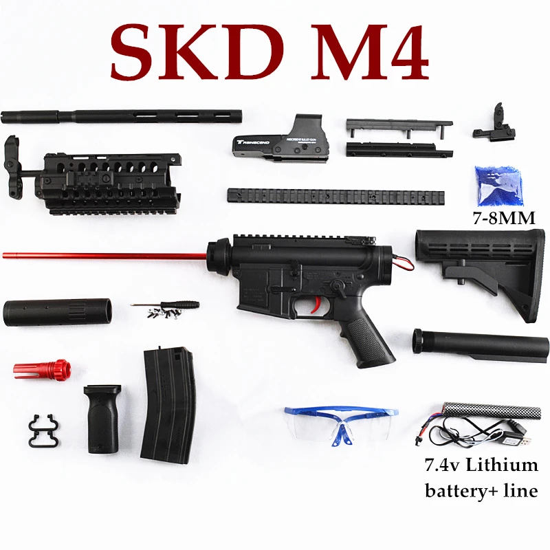 DIY нейлон SKD M4SS гель мяч бластеры Shooter Электрический воды игрушки Пистолеты для детей игры на открытом воздухе CS