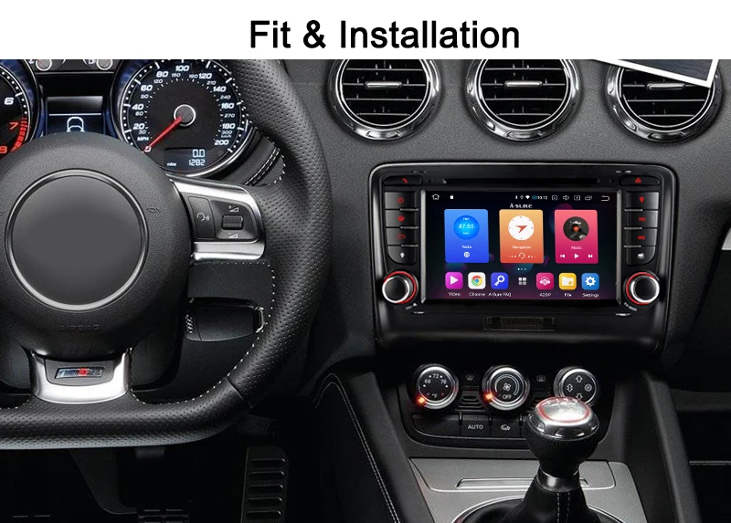 Excellent A-Sure 7 Inch 2 Din 4 Core 32G Android 9.0 Auto Radio Car Stereo DVD Player GPS Sat Nav Navigation For Audi TT MK2 DAB+ 4G+ WIFI 10