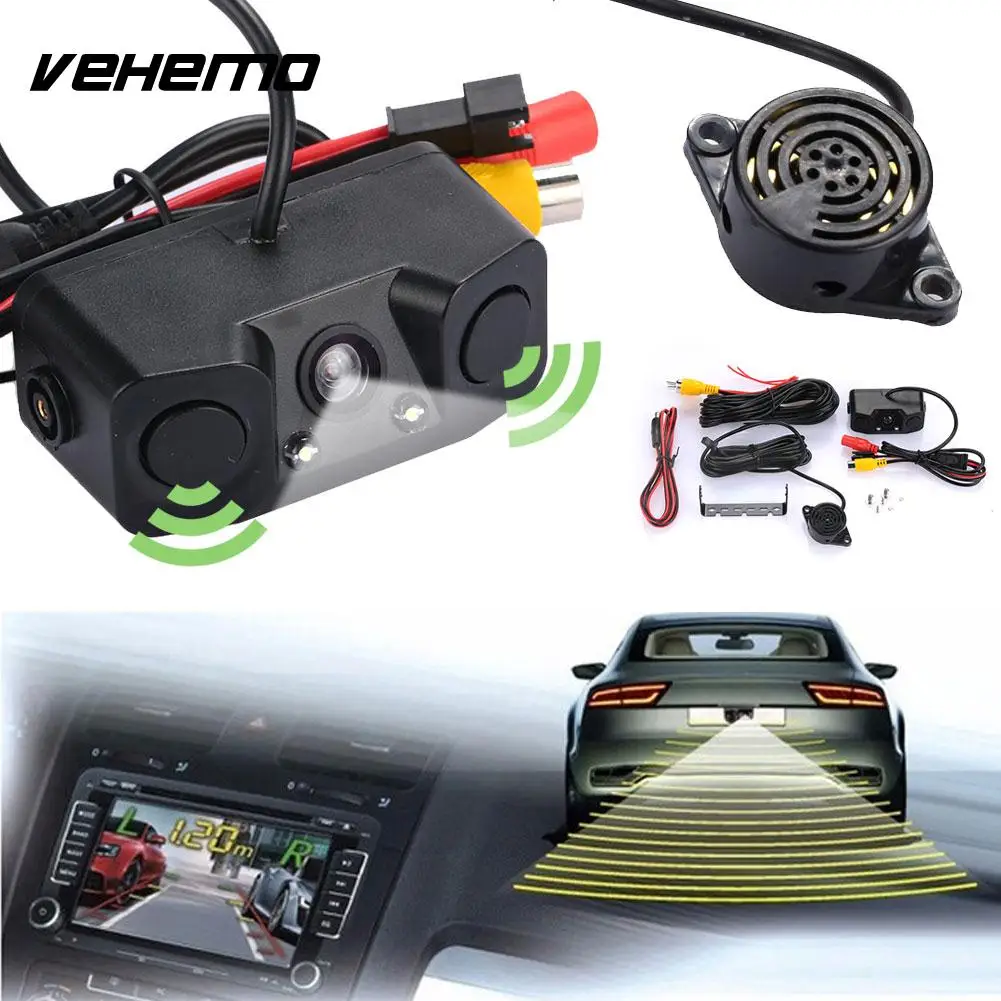 

Vehemo 2 Radar Radar Camera Detector Car Reversing Kit Premium Parking Radar Sensors Rear View Camera Universal Buzzer