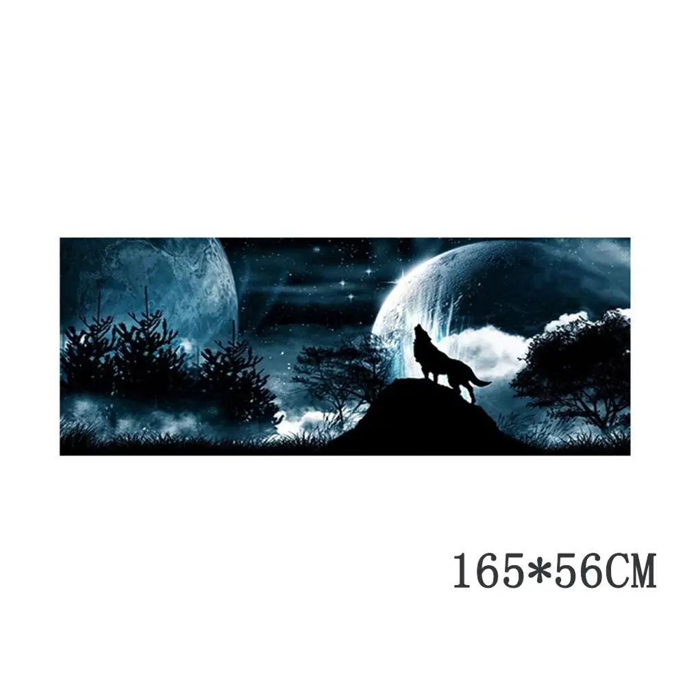 1 шт. волк воет снежная луна небо галактика кузова гоночная Боковая дверь длинные полосатые наклейки Авто Виниловая наклейка на заднее стекло наклейка - Название цвета: 165x56cm