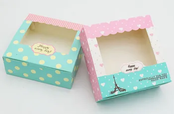 

Free Shipping 30PCS/LOT Size 13.5*13.5*5cm Cake Box Biscuit Box Backing Package