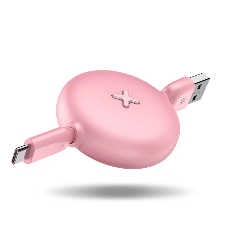 CAFELE Выдвижной USB кабель для lightning type-C кабель быстрой зарядки для iPhone 11 pro max Xiaomi 9 samsung S9 huawei P30 - Цвет: Pink