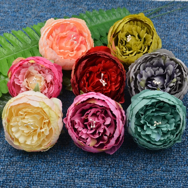 

Wholesale 20Pcs 17Colors 9cm Peony Artificial Flower For Wedding Party Home Decoration Marriage Accessories Simulation Flowers