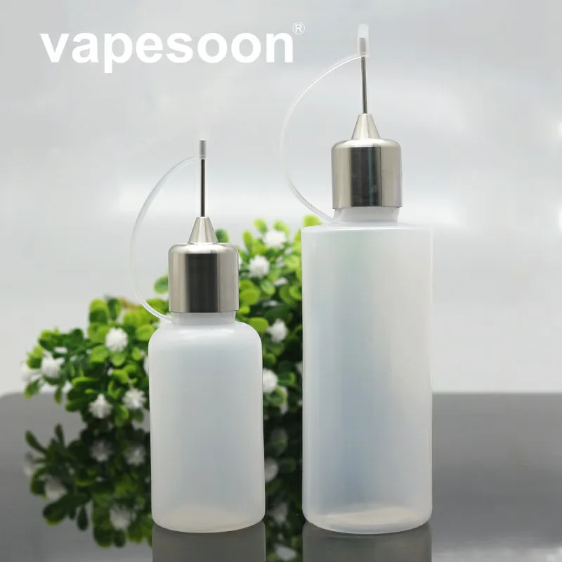 30ml 60ml Capacity PE Bottle with Steel Needle Drip for e Cigarette