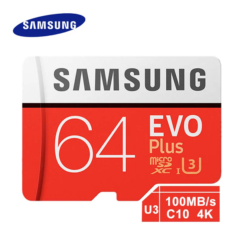 samsung micro sd 128 ГБ оперативной памяти, 32 Гб встроенной памяти, 64 ГБ 256 Гб карта памяти 100 МБ/с. карты sd/SDHC/SDXC C10 U3 4K tf карты памяти micro sd - Емкость: 64 ГБ