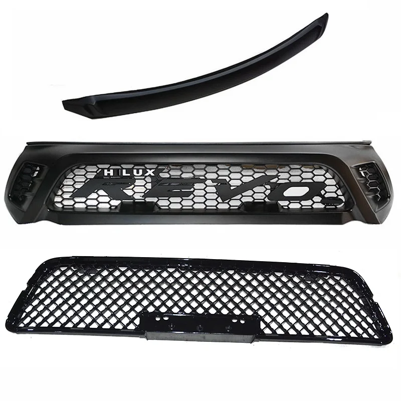 

MODIFIED FRONT RACING GRILLE GRILL MESH MASK COVER BONNET SCOOP PLATE GRILLS FIT FOR HILUX REVO 2015-2017 PICKUP CAR ACCESSORIES