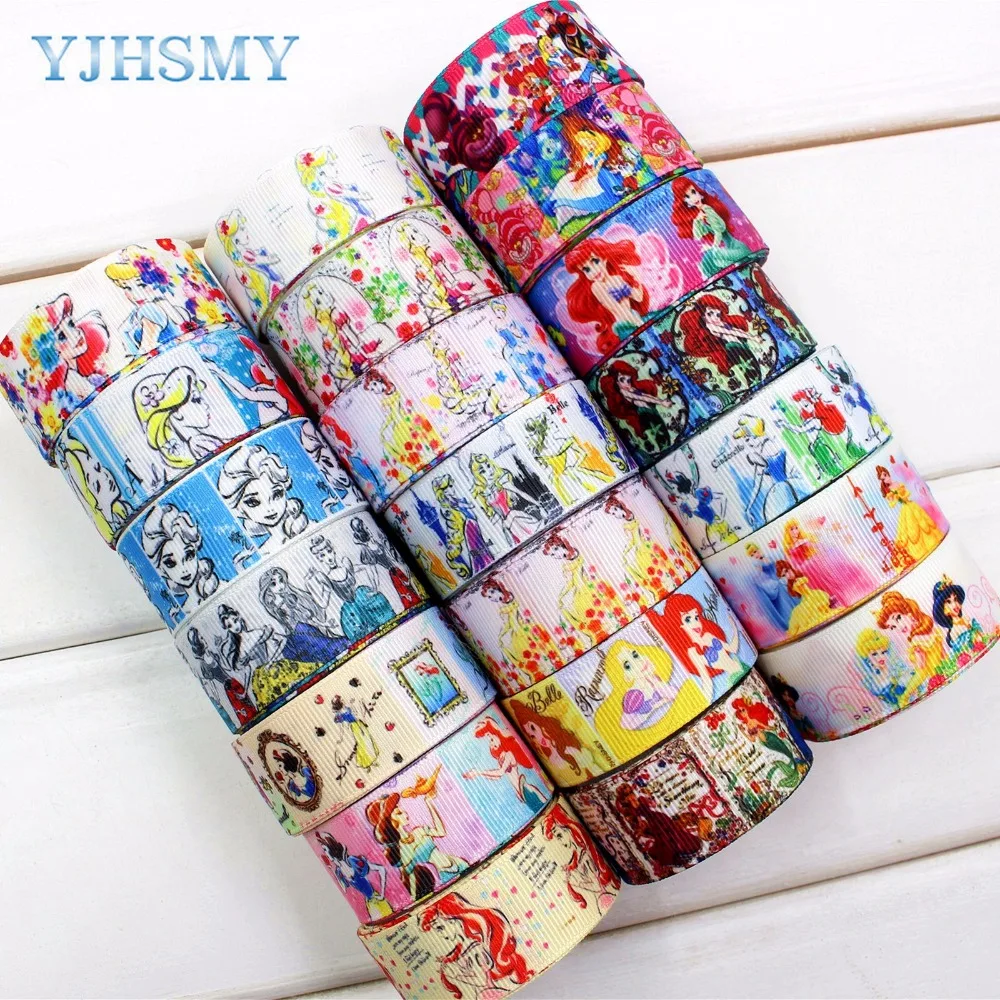 YJHSMY 173216 22 мм 10 ярдов мультфильм ленты термопечать grosgrain Свадебные аксессуары DIY