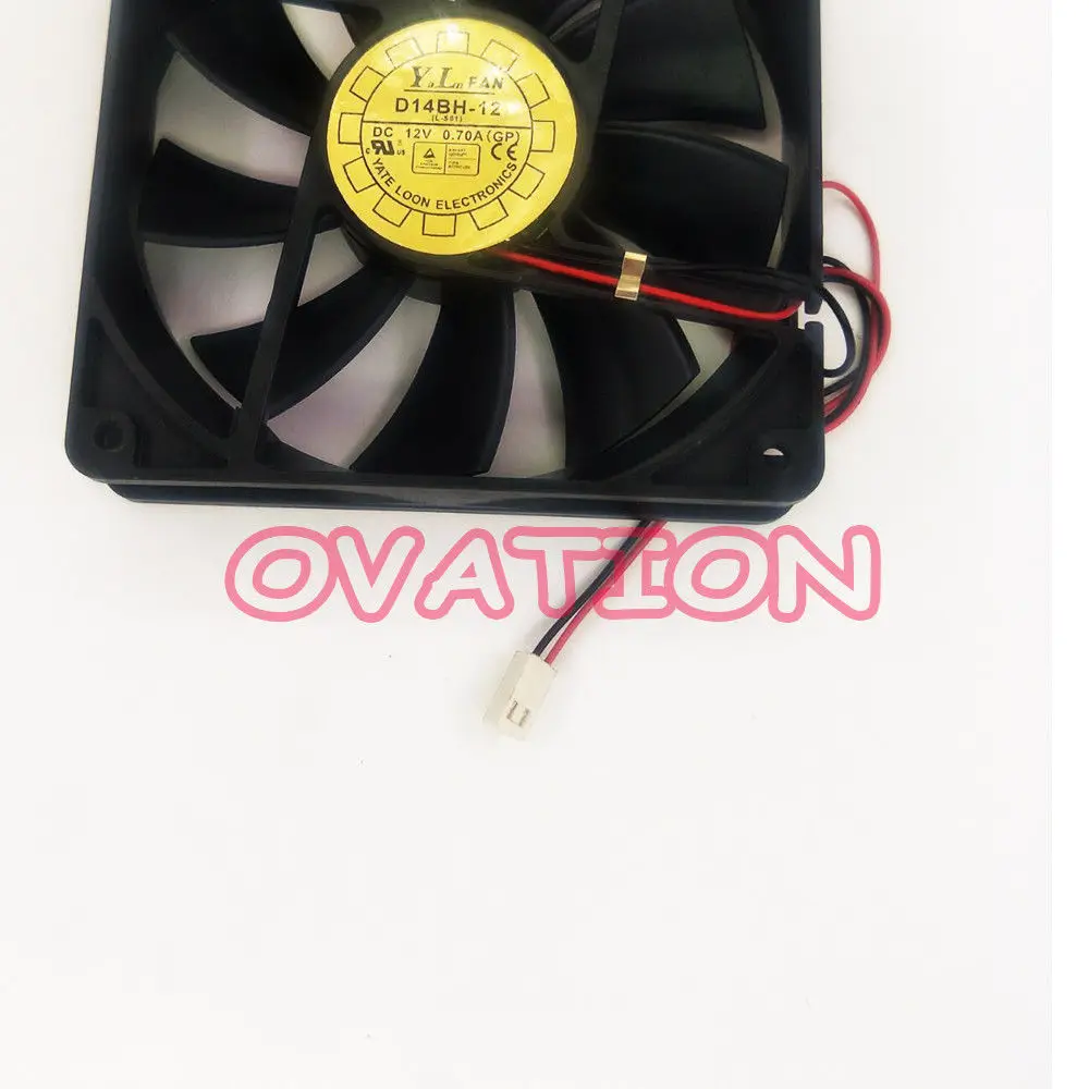 Чехол для охлаждения компьютера для Y. L. FAN 140*140*25 D14BH-12 DC12V 0.70A 14 см 2 провода шасси питания кулер вентилятор