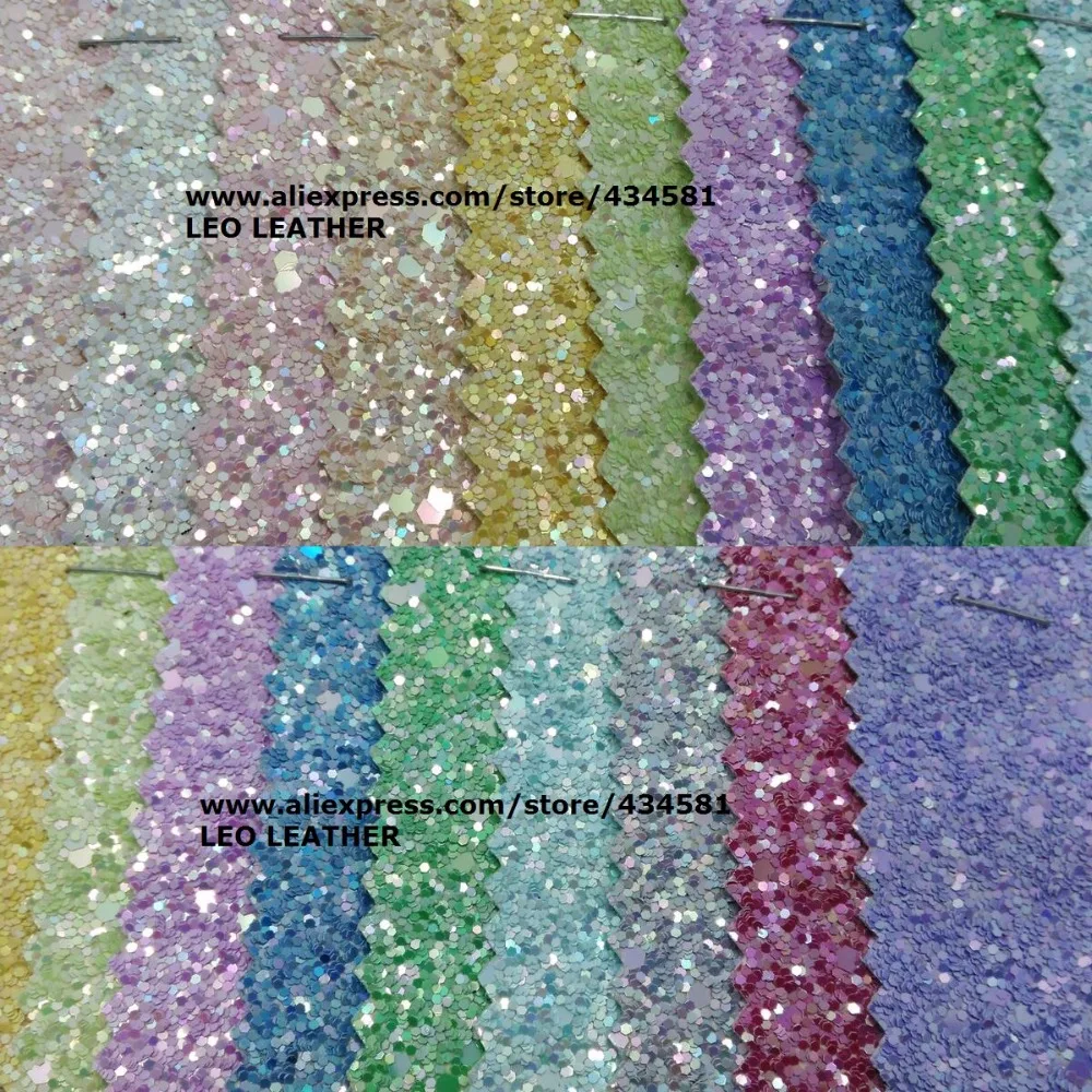 Buy Chunky Glitter Leather Colors high quality PU