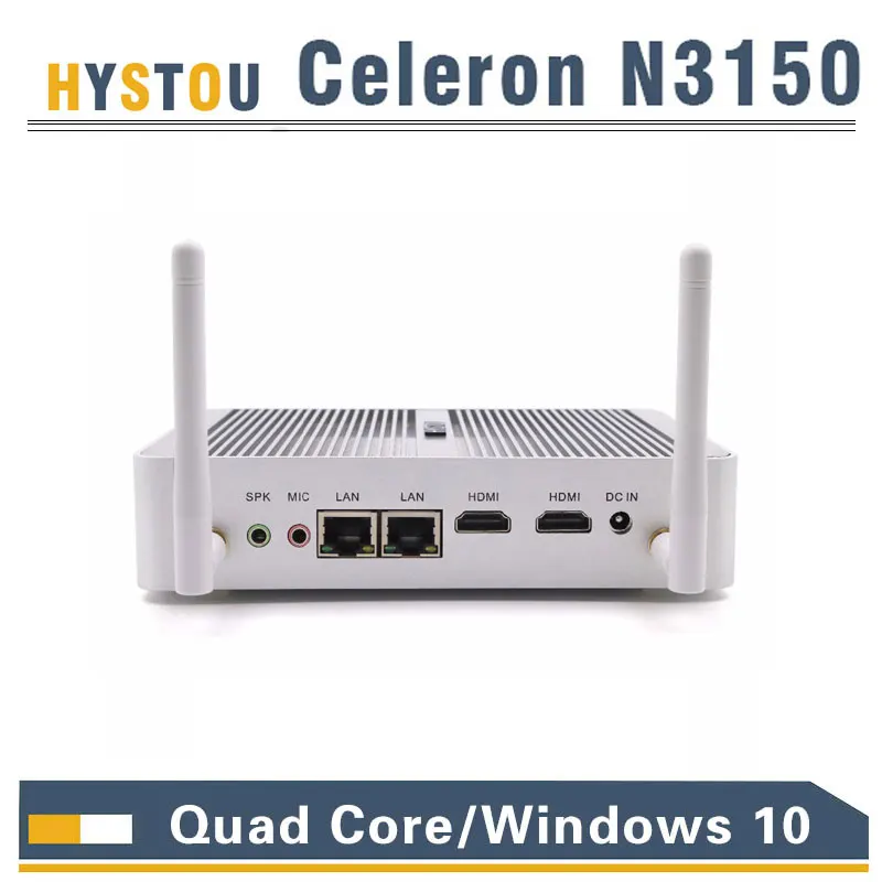 Четырехъядерный мини ПК Двойной LAN intel Celeron N3150 N3050 cpu intel HD graphics Braswell core Windows10 micro PC 2NIC 16GHz 4K tv box