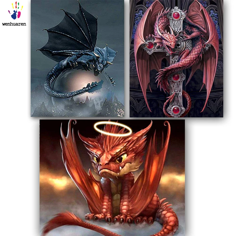 

DIY colorings pictures by numbers with colors Dinosaurs with wings picture drawing painting by numbers framed Home