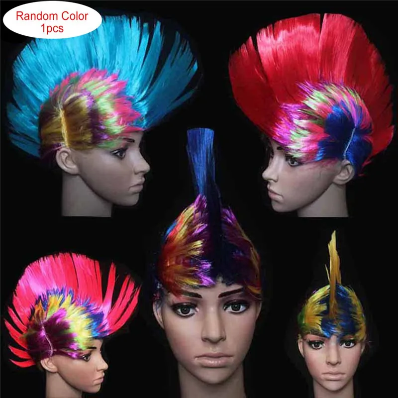 

Cockscomb Hair Wig Hat Halloween Masquerade Ball Party Fashion Unisex Punk Mohawk Mohican Hairstyle Cosplay Showing Horror Night