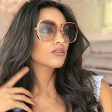 Модные брендовые дизайнерские Квадратные Солнцезащитные очки для женщин Tom, солнцезащитные очки с металлическим украшением, винтажные негабаритные оттенки, женские градиентные очки