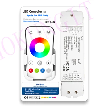 

5A*4CH RGBW LED Controller Kit V4 + R8-1 with Plastic packaging like pictures but without batteries