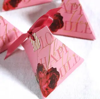 

50Pcs Retro Rose Flower Style Chocolate Boxes Wedding Favors Candy Box Bomboniera Return Present Box Party Supplies Gift Box