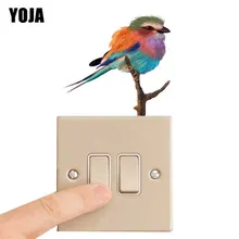 YOJA прекрасный Цветной жемчуг птица хорошее качество ПВХ детская комната Badroom Декор стены стикеры цветной переключатель 8SS1241