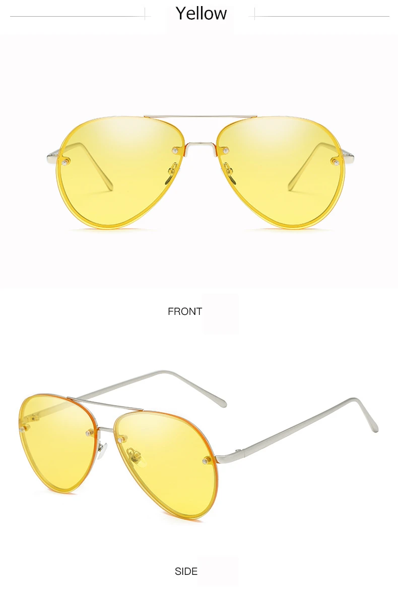 Роскошные солнцезащитные очки без оправы женские брендовые дизайнерские плоские винтажные очки-авиаторы женские солнцезащитные очки для женщин UV400 Cool