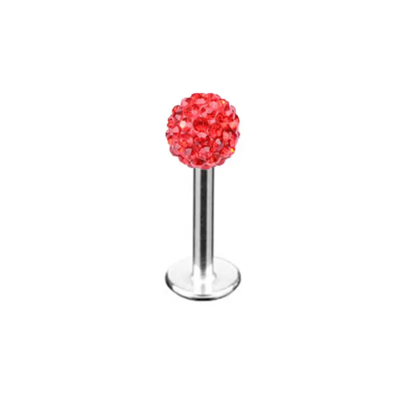 LNRRABC универсальное Нержавеющее модный хрустальный шар 11 цветов для губ серьги-гвоздики Красочные пирсинг для тела ювелирные изделия